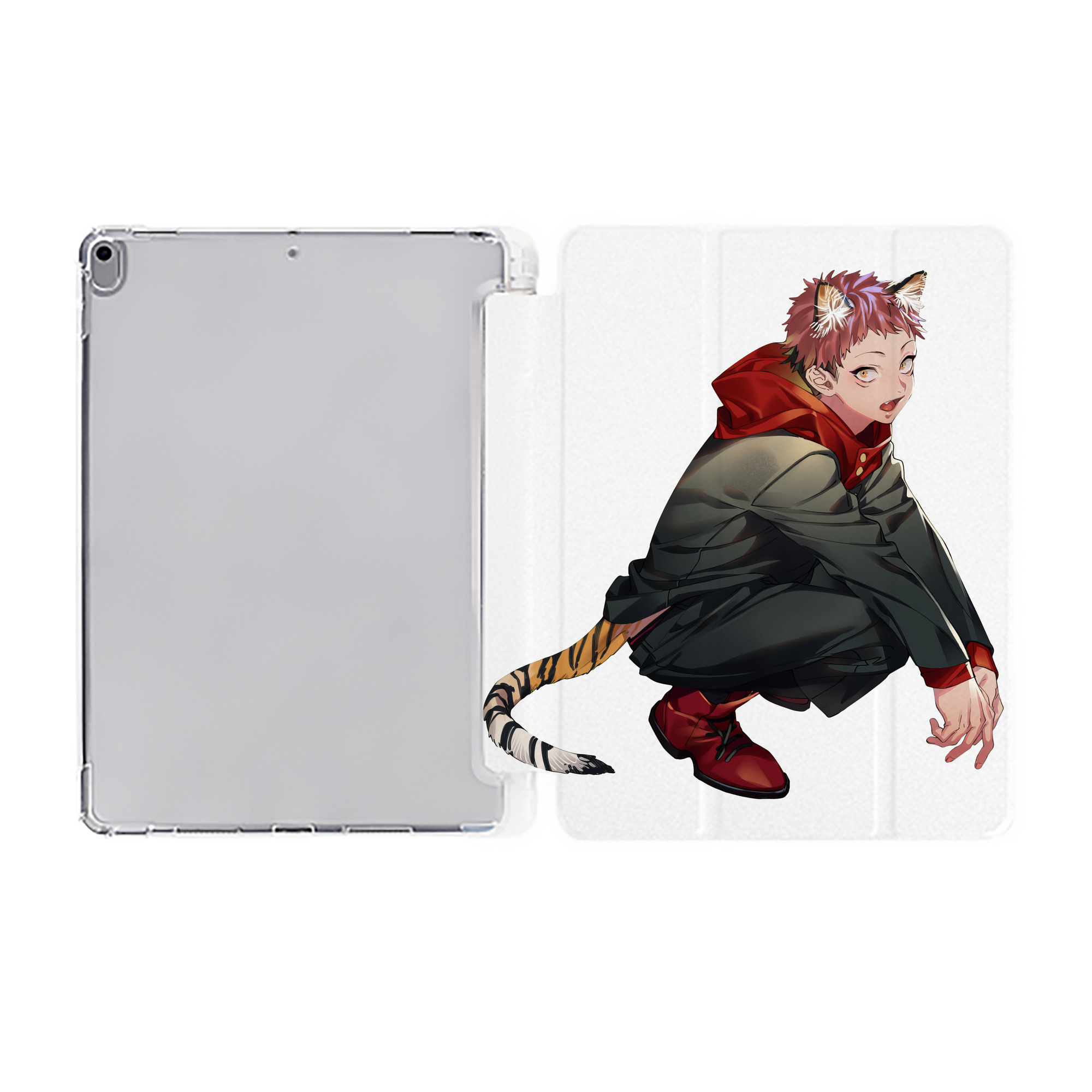 （画像用） 呪術廻戦 Jujutsu Kaisen IPad ケース ペン収納付き 三つ折りスタンド PUレザー×シリコン 対応機種9.5/10.5/10.9インチ